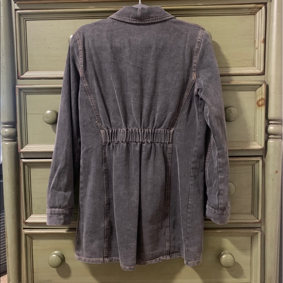 NWOT Washed Button Down Denim Shirt Dress - Picture 9 of 9